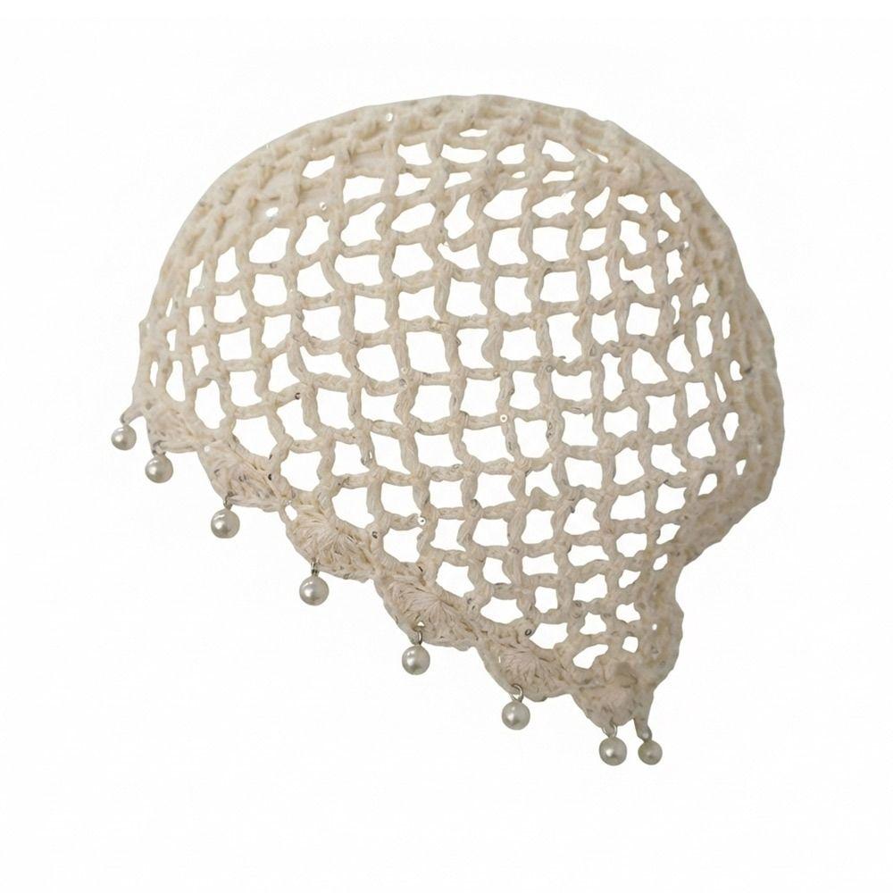 Crochet Woven Pullover Hats Hollowed Out Beret Cap Casual Knitted Hat Travel