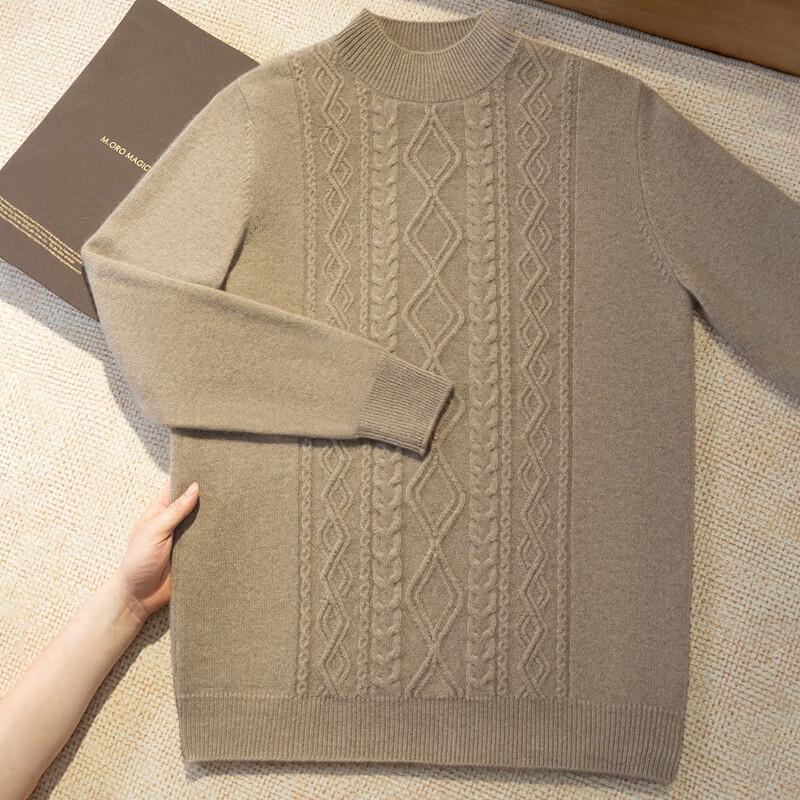 Fanzhen Men's 100% Cashmere Turtleneck Sweater