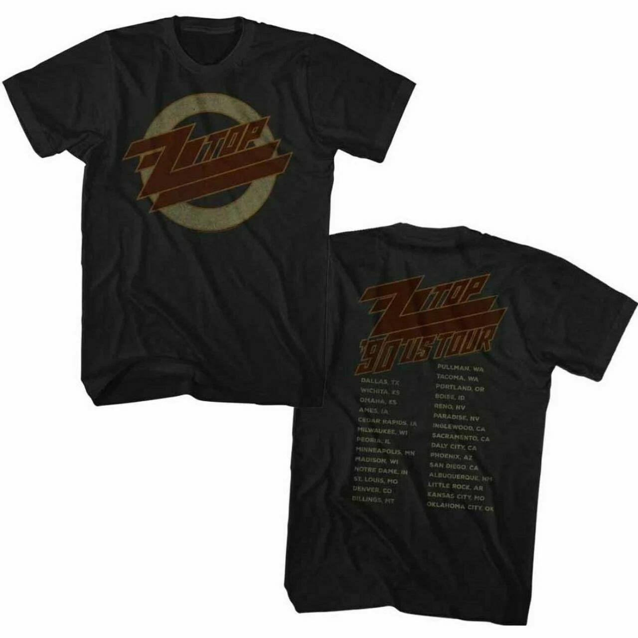 

ZZ Top Vintage Concert T-shirt - 1990 US Tour Men s Unisex Black Fashion Shirt 3XL