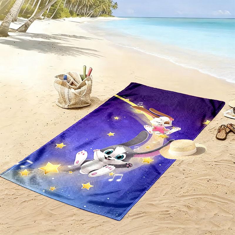 Schnuffel Print Beach Towel, Large Soft Quick Dry Towel for Beach Camping Swimming