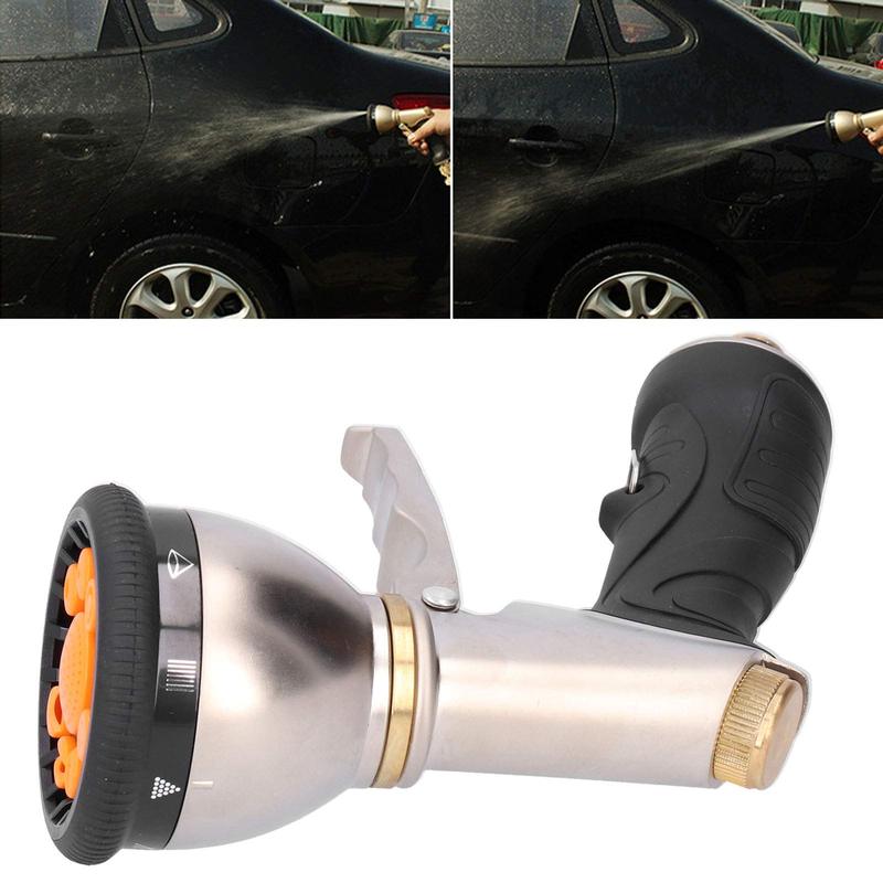 Heavy Duty 9 Patterns Adjustable Water Hose Sprayer Nozzle Gun for Watering Plants, Lawn& Garden, Washing Cars, Showering Pets