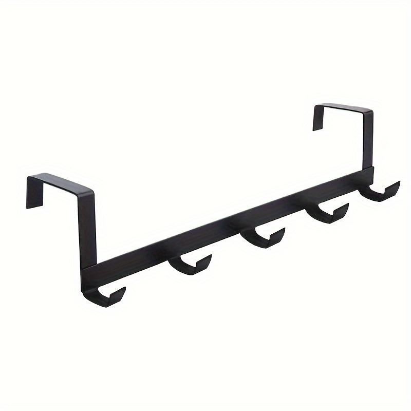 1pc Fashion Over the Door Hook Rack - 5 Hooks, Wall Mount, No Punch, Multi-Purpose Hanging Organizer for Coats, Hats, Towels In Bathroom