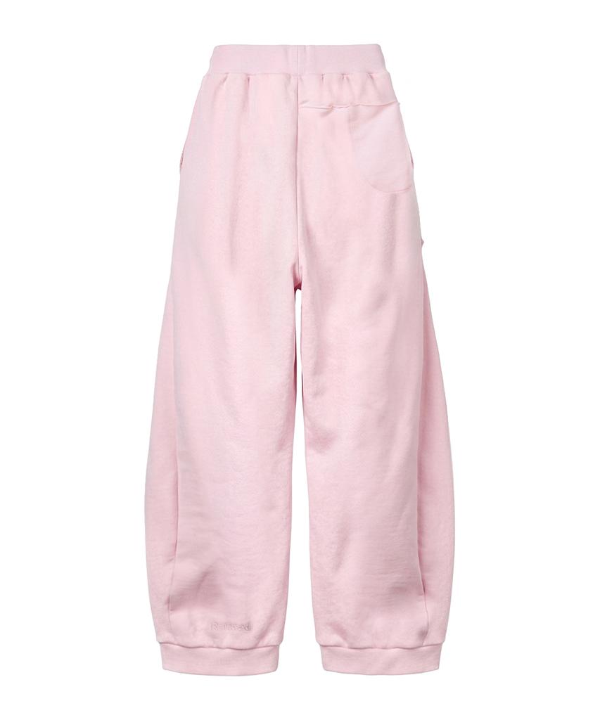 PRINOAR Refined Oblique Curved Sweatpants - Heavenly Pink