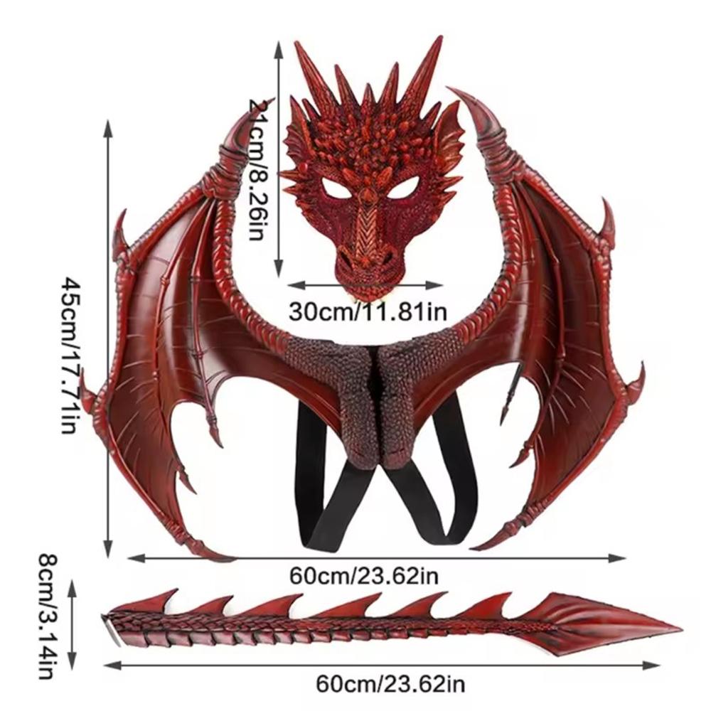 Animal Cospty Dragon Costume Purim Christmas Gift Carnival Party Cosplay Set Wing and Children's Party Tail Faucet Costume