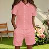 Children's Casual Fashion Shirt Button Top Shorts Set