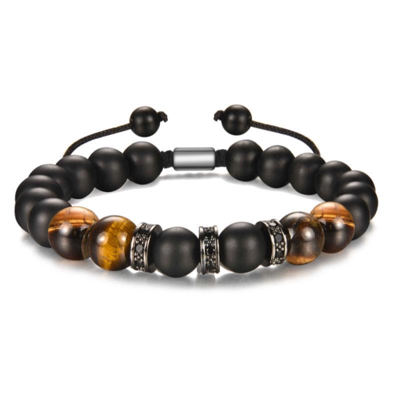 8mm Pink Zebra Stone Bead Bracelet with Gift Card: Perfect Holiday Friendship & Love Gift for Men & Women