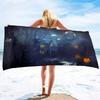 Halloween Beach Towel Microfiber Pumpkin Lantern Bath Towel Quick Dry Hand Towels Multipurpose for Bathroom, Hotel, Gym and Spa