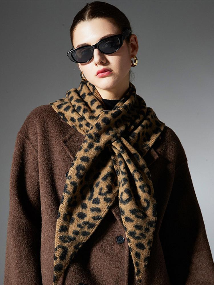 Winter Scarf Women Lady Layers Poncho Elegant Vintage Leopard Print Wrap Shawl Casual Scarve Capa Para Mujer Pashmina Cloak New