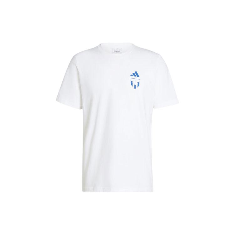 Adidas Messi T Shirts Men s White Crew Neck Moderate Straight Fit IT7081- XL