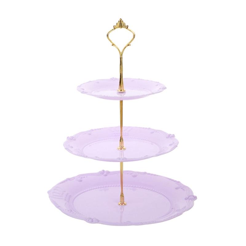 

3 Tiers Cake Display Stand Convenient Afternoon Tea Stands Fruit Plate Dessert Organizer with Removable Structure