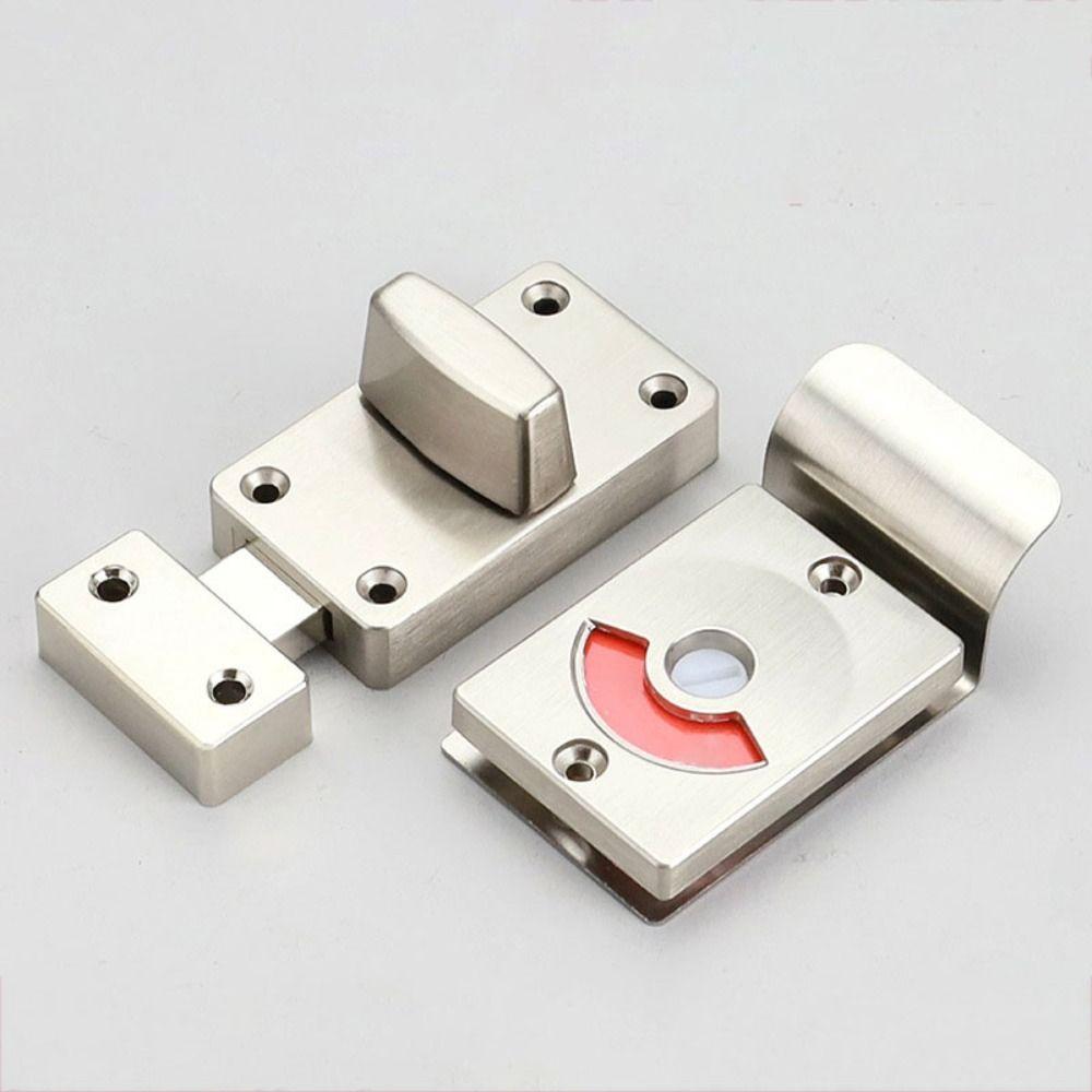 Smooth Operation Stainless Steel Partition Door Lock Metal Indicator Door Lock  Restroom