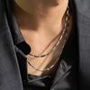 Rhombus Titanium Stainless Steel Necklace: Unisex Light Luxury Long Chain Jewelry