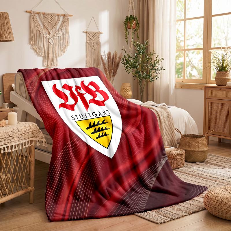 Coperta in Pile a Tema VfB Stuttgart Morbida e Accogliente Coperta in Peluche per Camera da Letto Divano Viaggio