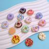 New Arrive 100Pcs/Bag 20*10MM Miniature Doll House Food Toys Mixed Colors Doughnut Flatback Cabochons for Scrapbooking DIY