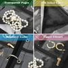Transparent PVC Zipper Jewelry Travel Organizer with Velvet Interior Multi-Layer Folding Design for Necklaces Earrings Rings