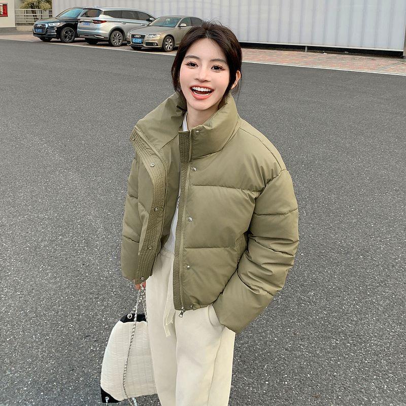 

Leave-in leather stand-up collar Kendou short cotton clothes women s cotton season loose new small bread thickened coat XL [Recommended 130-75kg]