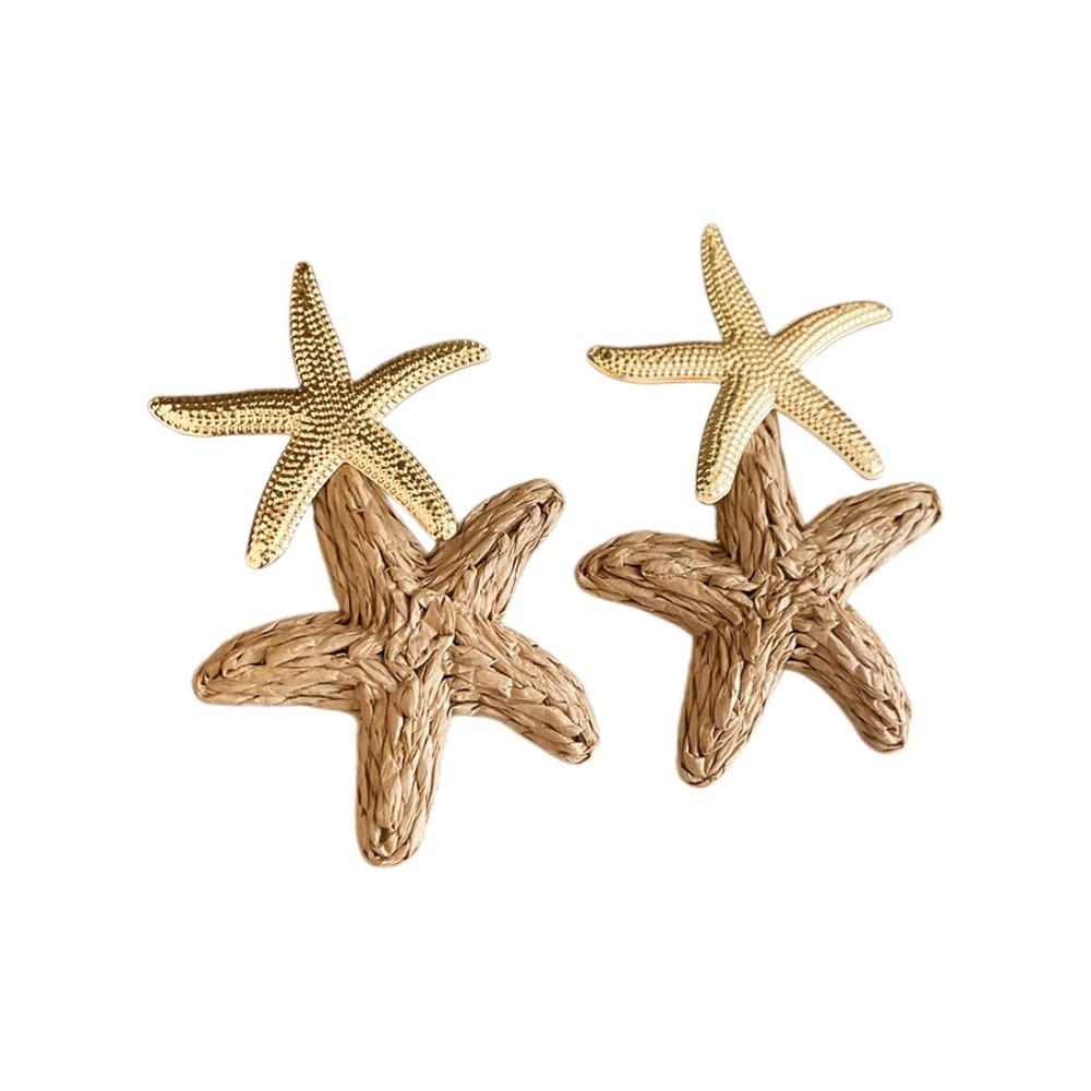 Elegant Starfish Earrings Personality Star Dangle Earrings Unique Starfish Ear Pendant  Vacation