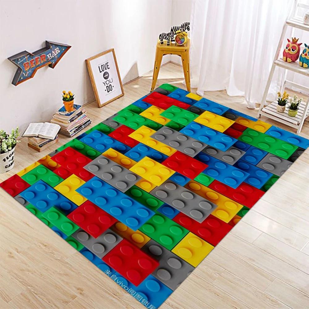 Covor Blocuri de Construcție 3D Covor Tridimensional Living Canapea Covoraș de Ușă Decorare Covoraș de Podea Antiderapant Decor Acasă