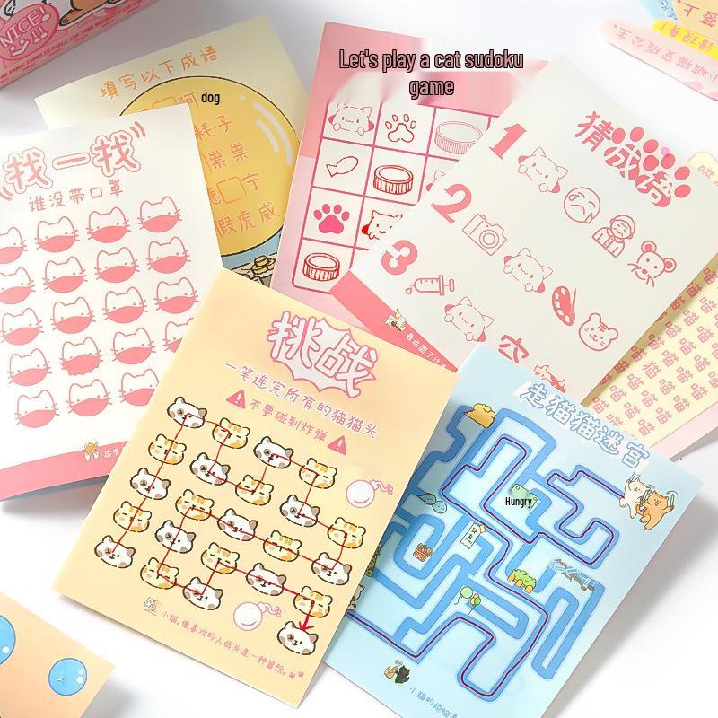 A7 Hardcover Cute Cartoon Cat DIY Memo Notebook