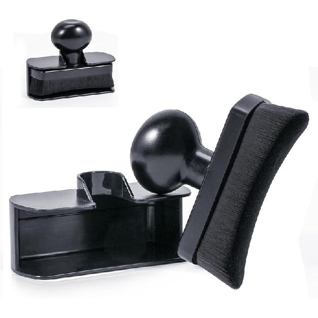 Аппликатор для блеска шин автомобиля, Веганский аппликатор для блеска шин с изогнутой головкой щетки - Большая щетка-аппликатор для полироли шин автомобиля со подставкой для хранения для