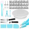 52/6Pcs Cake Turntable Set Cake Decorating Tools Kit Piping Nozzle Cream Scraper Spatula Set Kitchen Baking Tools Cozinha