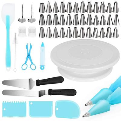 52/6Pcs Cake Turntable Set Cake Decorating Tools Kit Piping Nozzle Cream Scraper Spatula Set Kitchen Baking Tools Cozinha