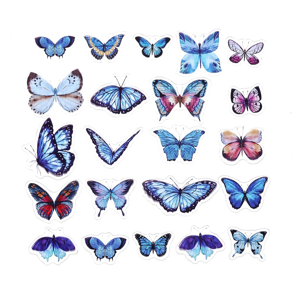 40Pcs/Bag Colorful Butterfly Stickers PET Transparent Decorative Epoxy Resin Fillings for DIY Epoxy Resin Crafts Book Decor
