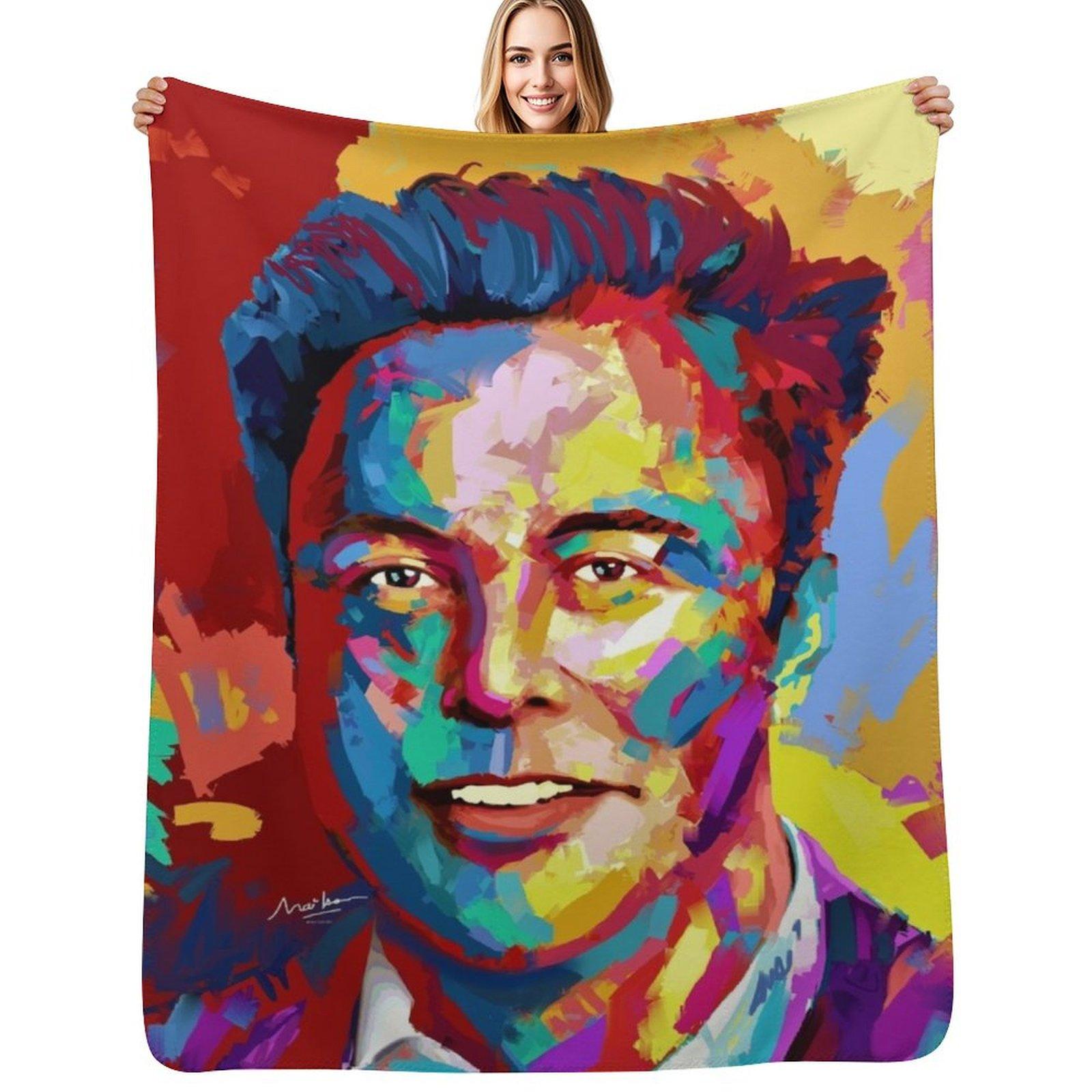 Elon Musk Throw Blanket Lightweight Warm Blanket for Indoor Outdoor Use Size: 75*100cm, Weight: 230 GSM