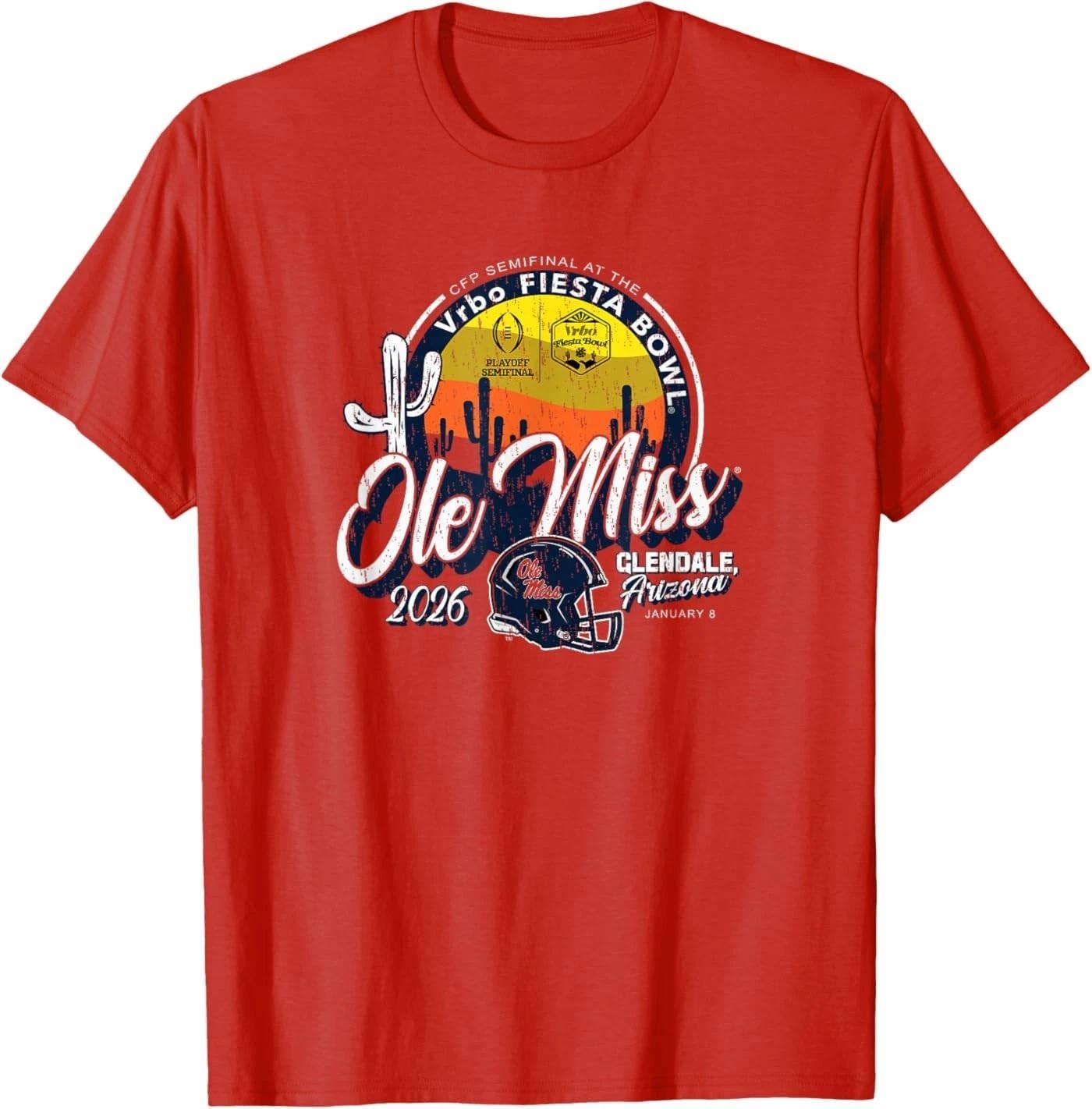Mississippi Ole Miss Rebels Fiesta Bowl 2026 CFP Semifinal T-Shirt 4XL