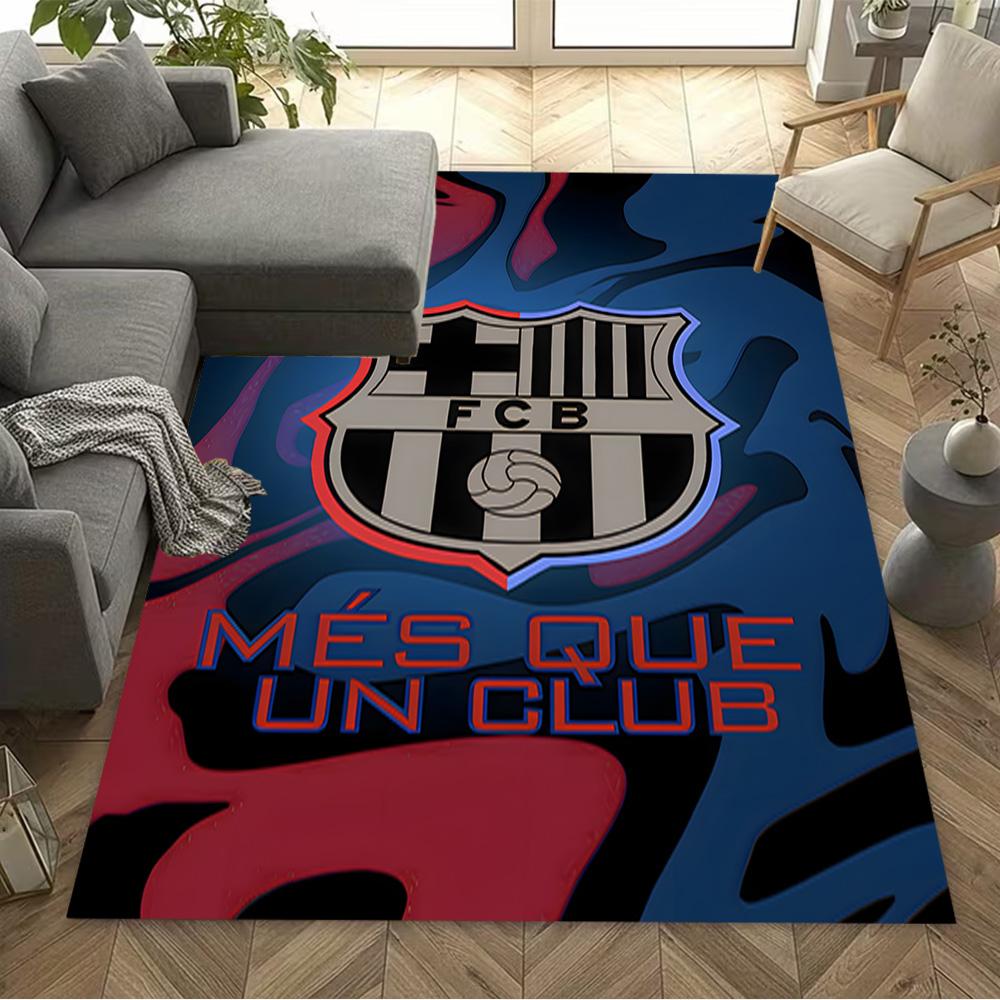 Fcb Crest Emblem Carpet Design for Dining Room Living Rooms Playrooms Bedrooms Anti-slip Rug Office home decor Gift for Festivals