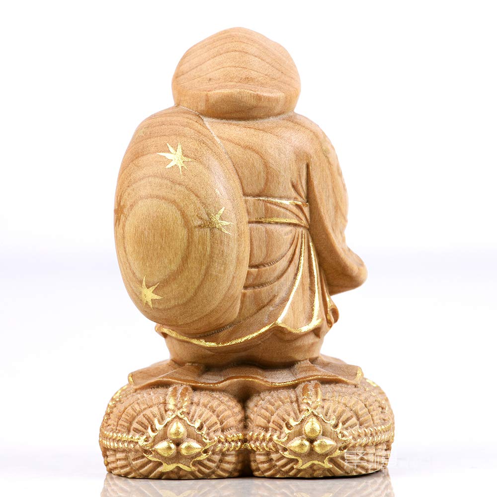 Hanro Art Sculpture Buddha Statue, Daikokuten, One of the Seven Lucky Gods, Brings Good Fortune (6cm high x 3.5cm wide x 3cm deep), Promotes Business