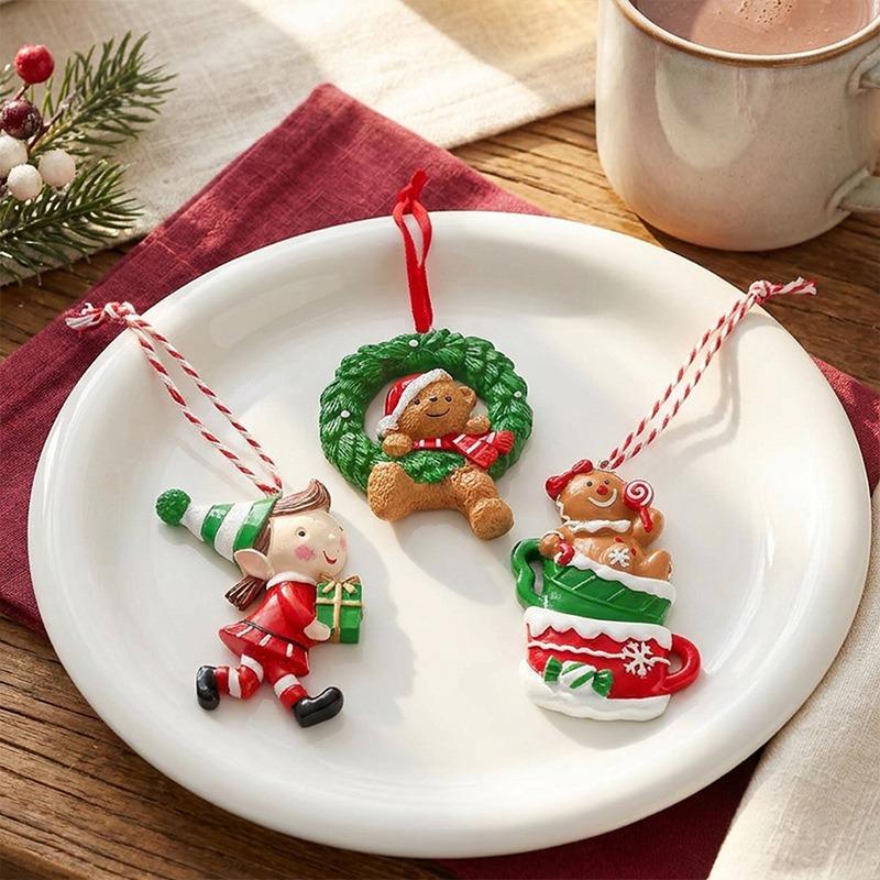 Christmas Decoration Christmas Tree Pendant Resin Santa Foreign Trade Pendant Small Accessories Christmas Snowman Ornaments