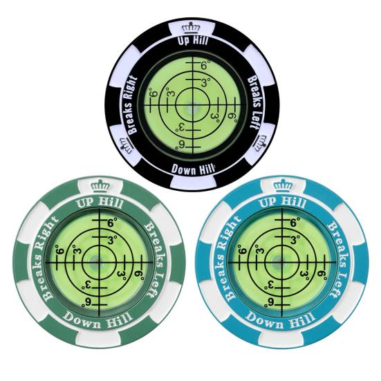 Golf Hat Clip Ball Marker with High Precision Green Reading Aid Compact Size Lightweight Portable Bubble Level Golf Putting Green Reader