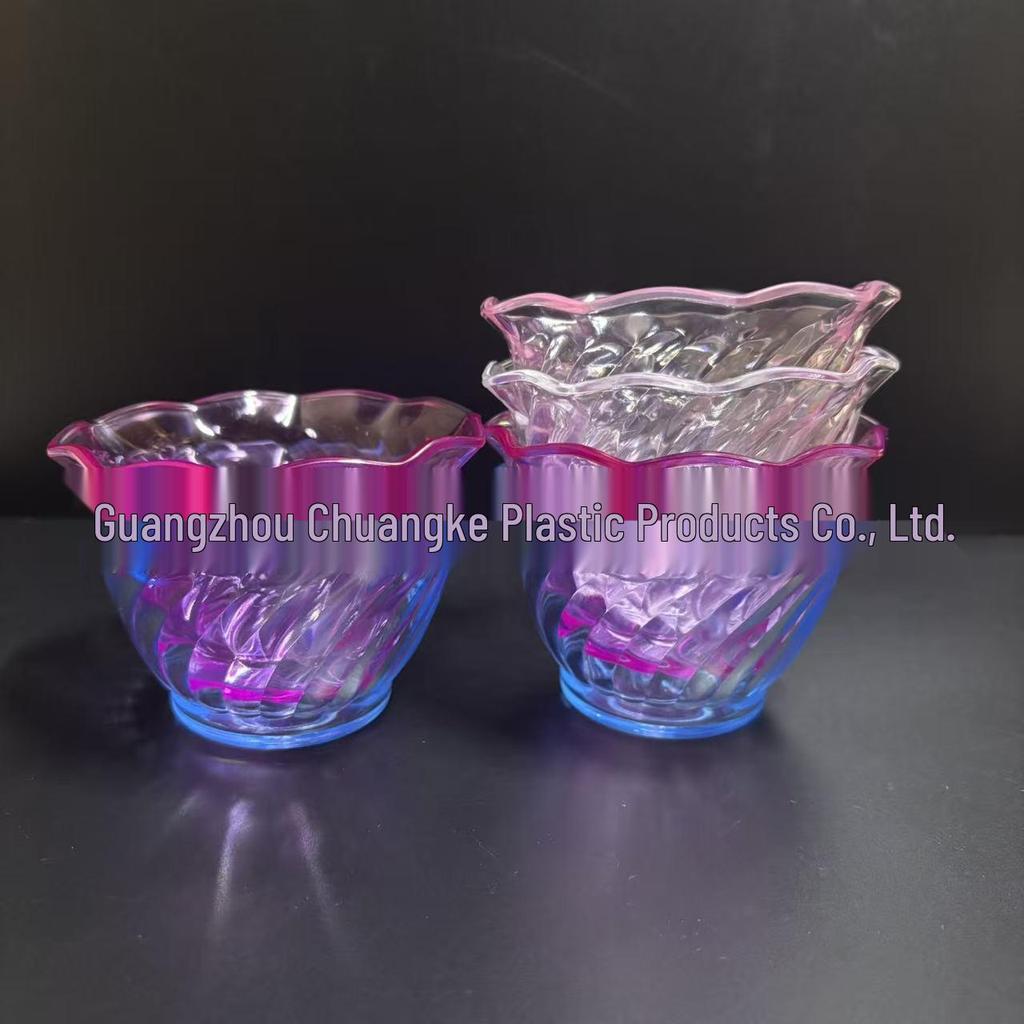 6oz Striped Lace-Shaped Plastic Bowl: Colored Snack, Candy, Fruit, or Small Salad Bowl
