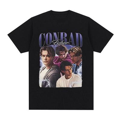 T-shirt graphique rétro Conrad Fisher pour hommes, Tendance mode gothique, Imprimé d'été, T-shirt décontracté ample 100% pur coton