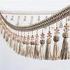 Lace Tassel Fringe Trim with Crystal Embellishment 1-5M Ribbon for Sewing Curtains Cushions Upholstery Diy Craft Decoration