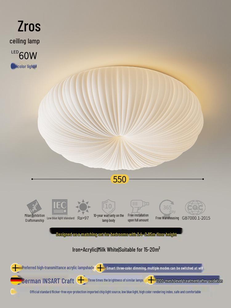 Modern Minimalist Pumpkin Ceiling Light for Bedroom, Dining Room, Study, or Kids' Room