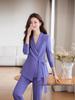 2026 Women's Petite Spring Suit Set: Purple Pink Casual Blazer & Workwear