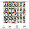 Vintage Brick Pattern Shower Curtain Waterproof Fabric For Bathroom Decorations In Red White Colorway With Metal Rings