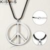 Roestvrij Staal Vredesteken Hanger Ketting voor Mannen Vrouwen Trendy Sieraden Cadeau Mode Accessoire Unisex Hip Hop Ketting Ketting