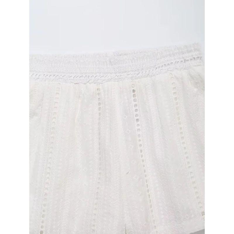 Jnleaog Summer New Women's Clothing Fashion Style Cut Out Embroider High Waist Casual Shorts 8741229 250