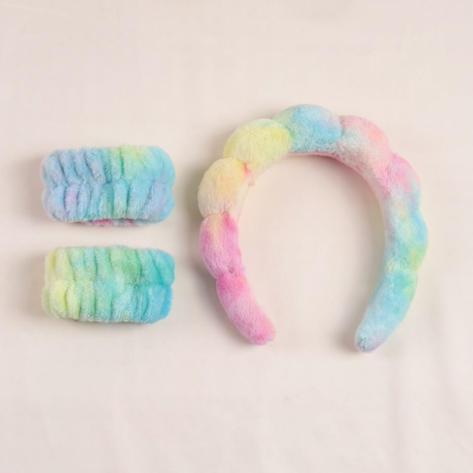 Farbverlauf Wolke Haarschmuck Set - Geflochtene Schwamm Stirnbänder und Schweißbänder.