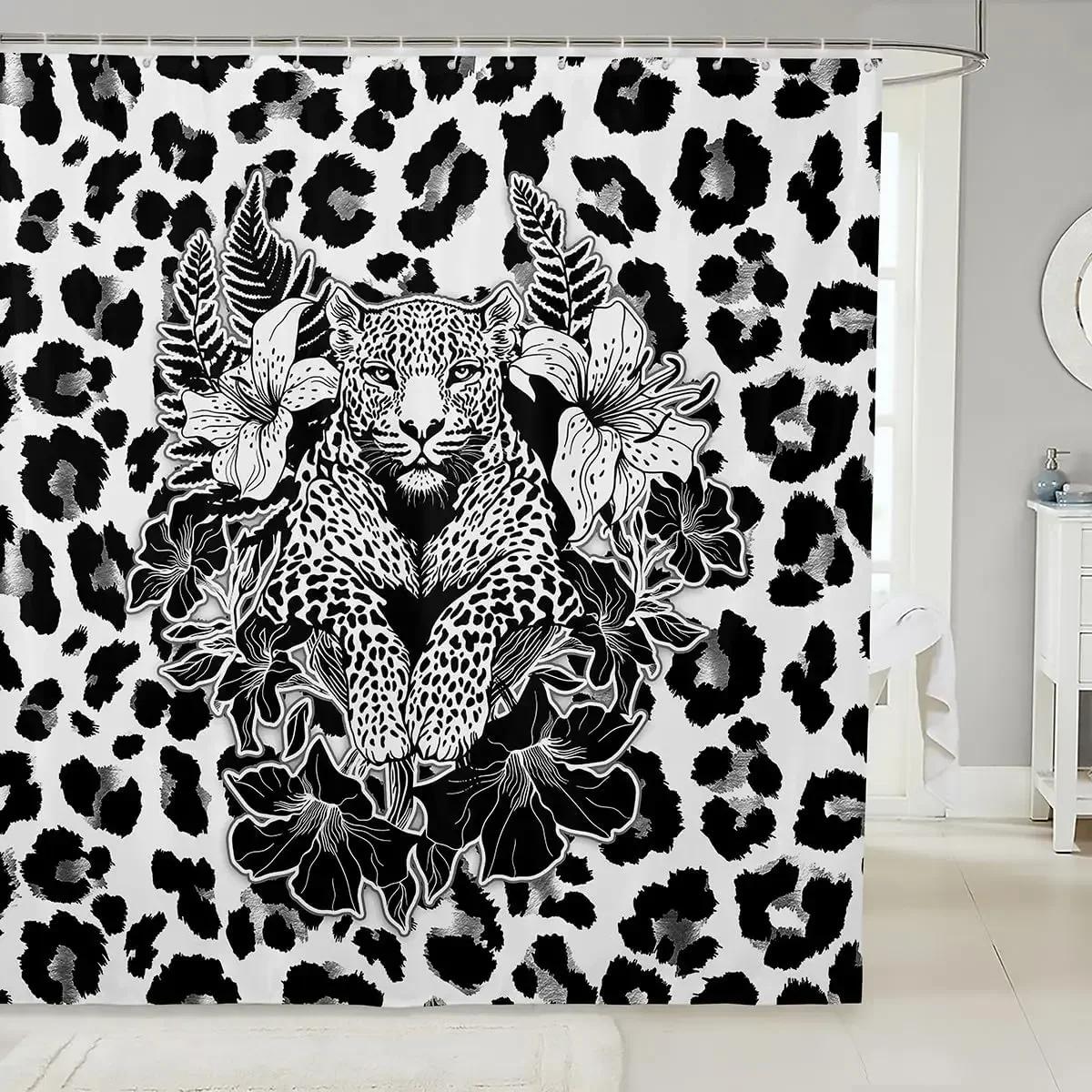 

Pink Bow Glitter Shower Curtain Abstract Leopard Girl Bow Glitter Bathroom Bathtub Curtain A Variety Of Optional W60H190(CM)-1 Pcs