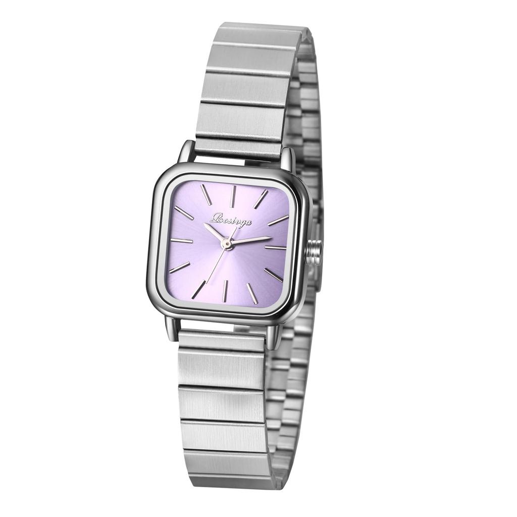 Cute Square Stainless Steel Strap with Adjustable Quartz Fashion Watch Perfect for or as a Gift for Her Women's Watch, Waterproof Length, Movement, -