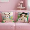 Fashion Illustration Pillow Case Soft Plush Fabric DoubleSided Printed Cushion Cover Warm Winter Sofa Pillow Case
