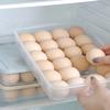 2Pcs Refrigerator Egg Organizer Case Stackable Freezer Egg Storage Box Heavy Duty Plastic Fridge Container 24 Slot Secure Lid