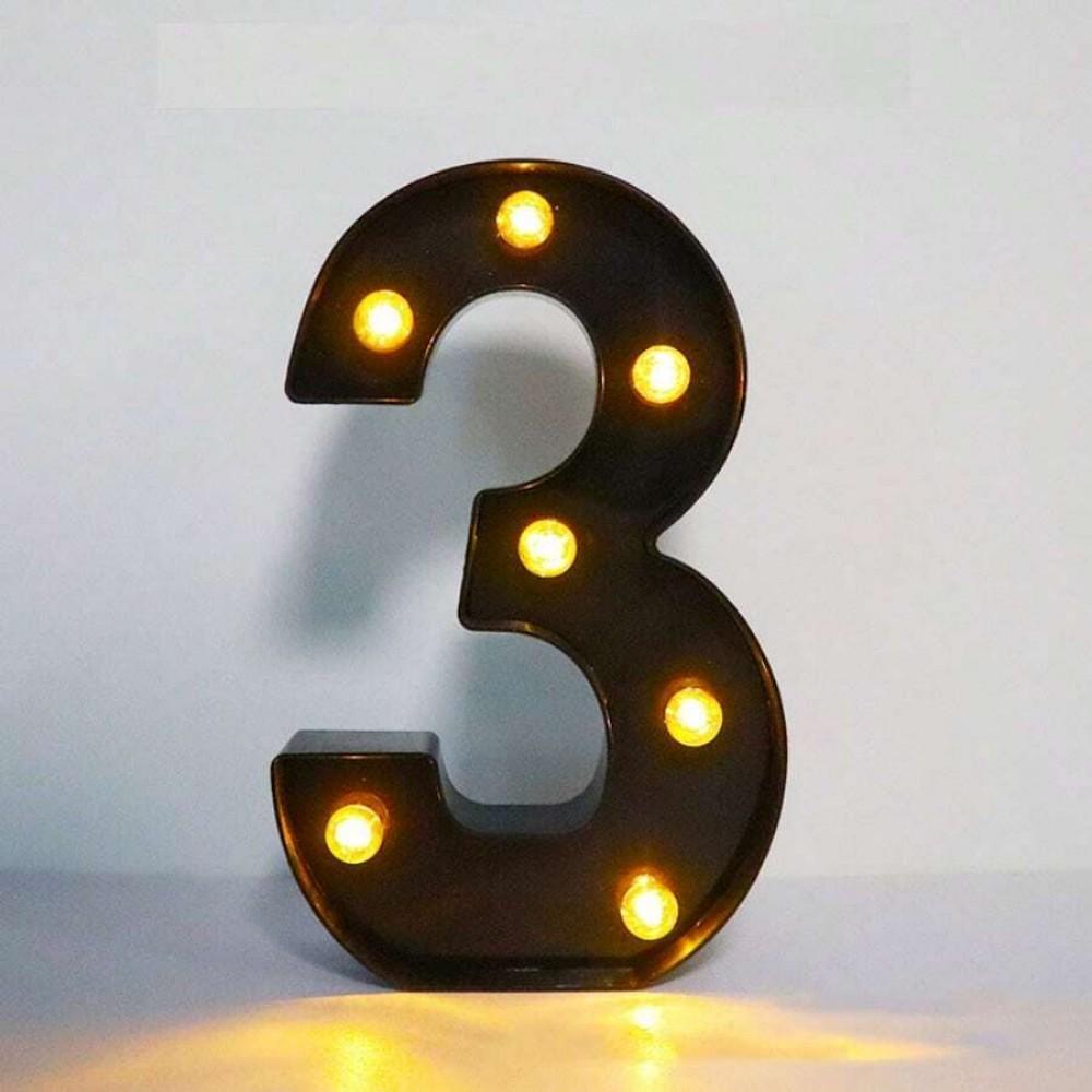 1PC 21.8cm LED Letter Light Luminous Letter and Number Night Light Suitable for Home Bar Wedding Birthday Party Decoration
