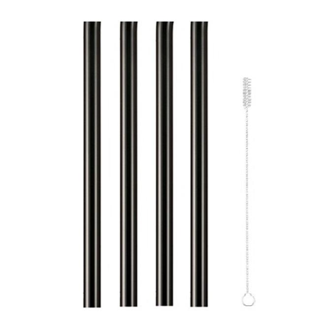 4Pcs Glass Straws Reusable Drinking Glass Tube Eco-friendly With Cleaning Brush Events Party Favors Supply
