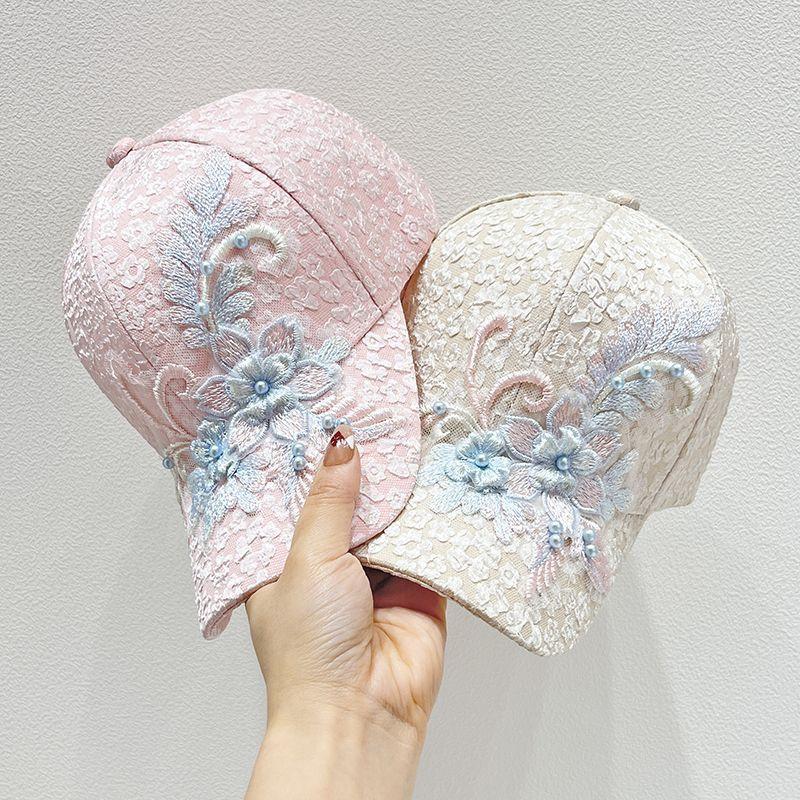 Lace-trimmed baseball cap for women - lightweight, breathable, stylish ladies' visor hat - korean style, versatile, trendy headwear