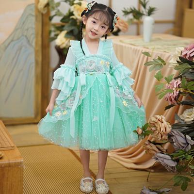 Menina hanfu antigo traje crianças estilo chinês vestido de menina tang vestido princesa saia traje nacional crianças